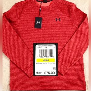 NEW..MEN MEDIUM UNDER ARMOUR GOLF STORM SWEATERFLEECE CREW (STADIUM RED)